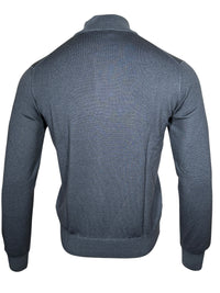 BUTTON DOWN VINTAGE 1/4 ZIP SWEATER - DARK DENIM