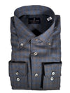 EMANUEL BERG TWILL MELANGE PREMIUM LUXURY MEN'S SHIRT - CHARCOAL