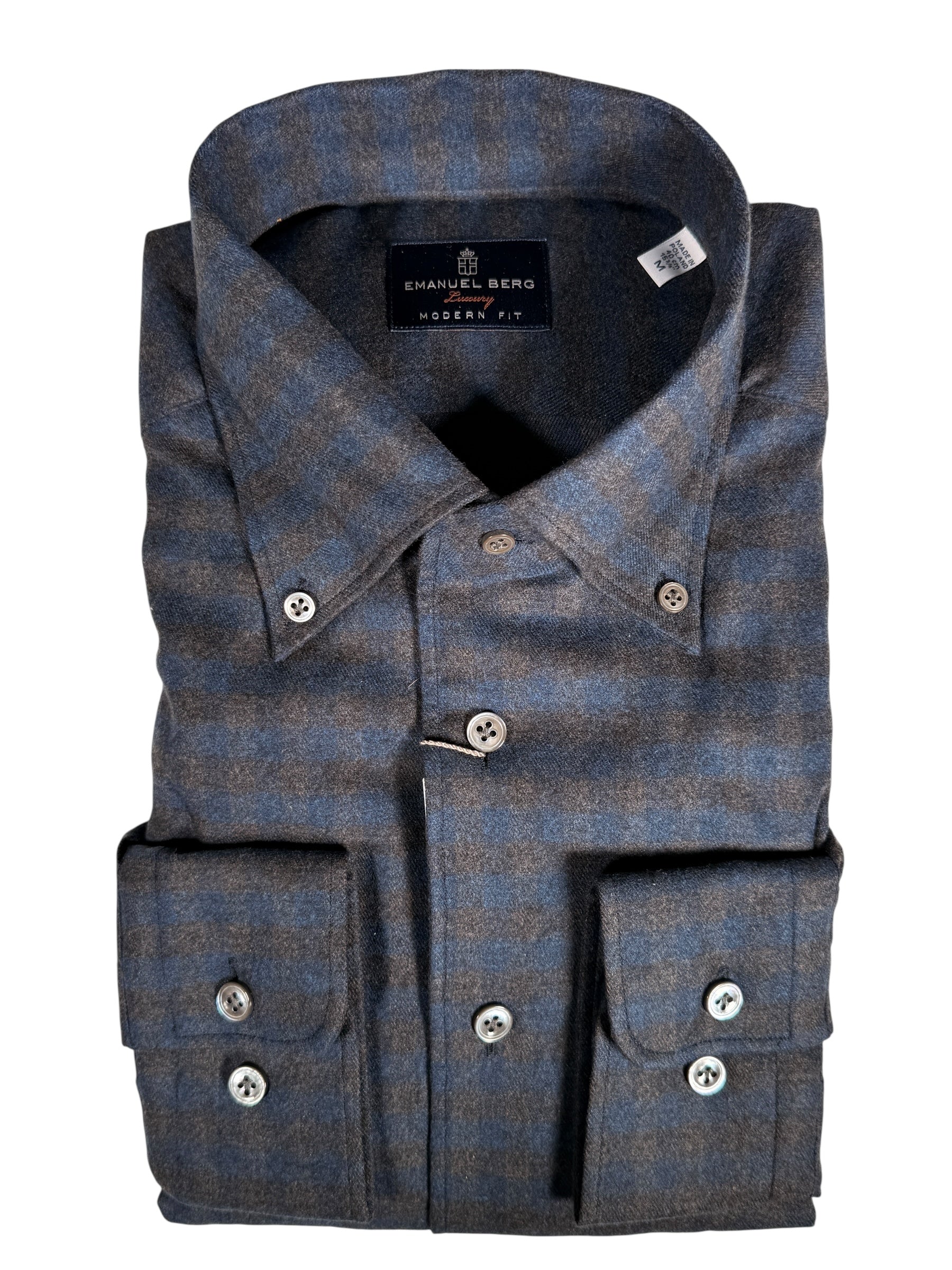 EMANUEL BERG TWILL MELANGE PREMIUM LUXURY MEN'S SHIRT - CHARCOAL