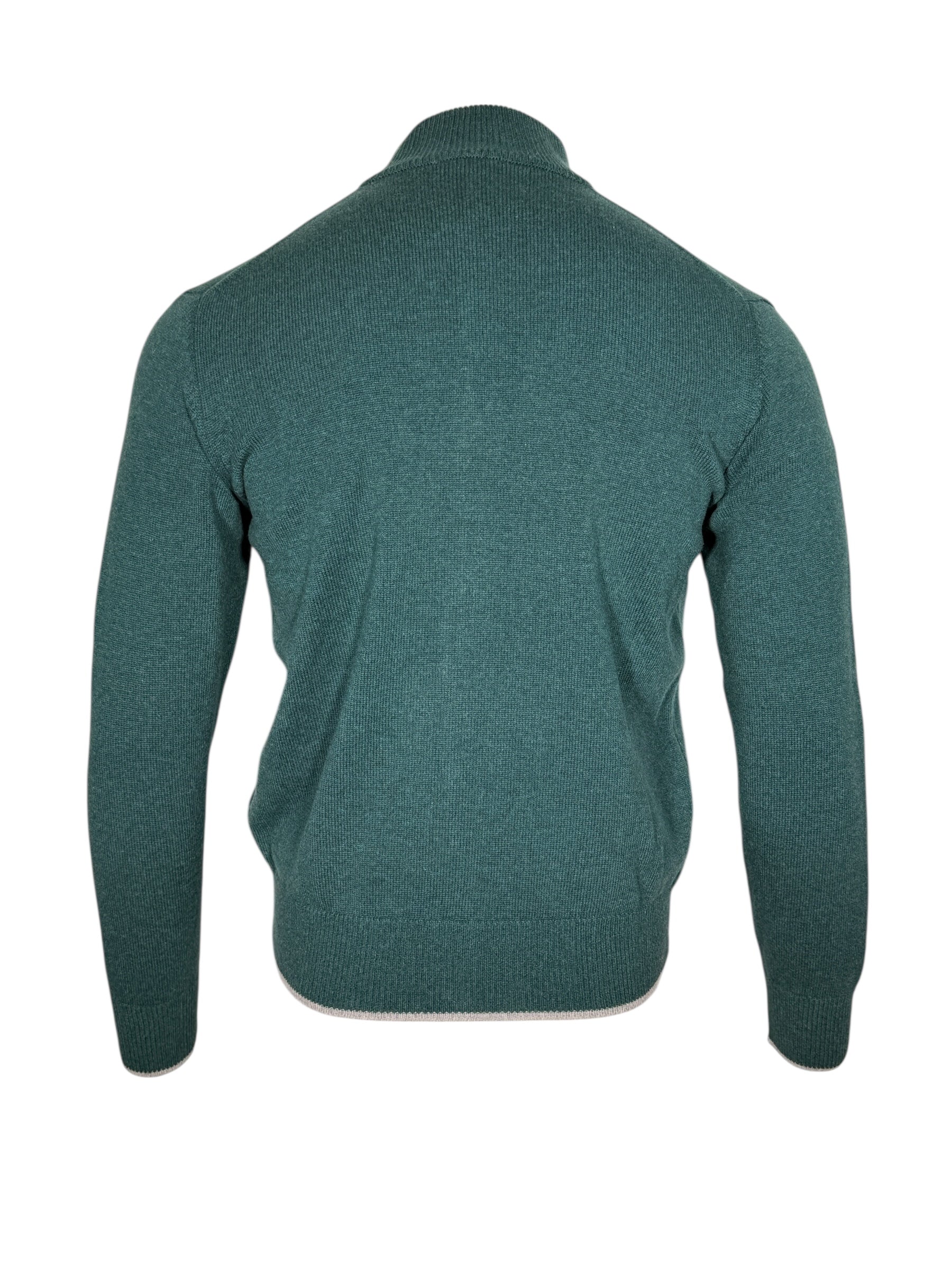 ADESI CASHMERE MEN'S TIPPED FULL ZIP SWEATER - DRAGO/CITY