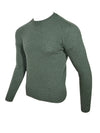 FRADI CASHMERE CREW TIPPED SWEATER - GREEN