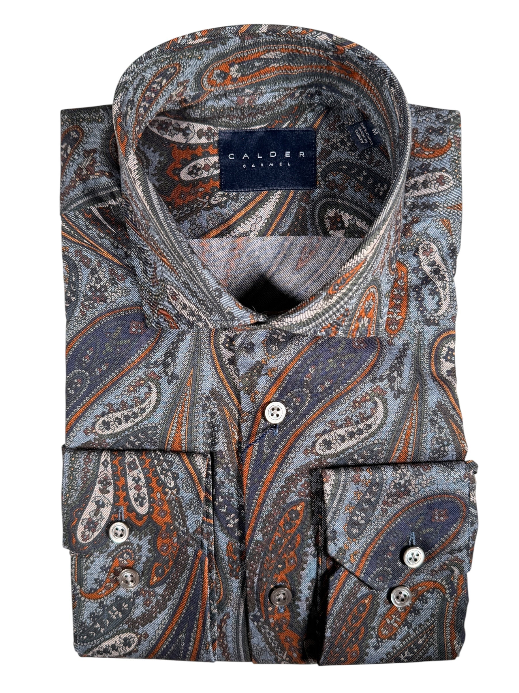 CALDER CARMEL MEN'S SHIRT - MADDER PAISLEY PRINT US M