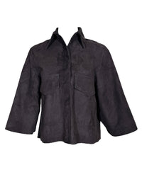 GRENN PILOT WOMEN'S SUEDE JACKET - NAVY