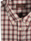 BUTTON DOWN SPORT SHIRT - RASPBERRY/GREY PLAID