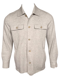 ELEVENTY MEN'S TECH SHIRT JACKET - MELANGE LIGHT GREY