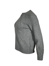 PUROTATTO SHOULDER DETAIL CREW SWEATER - GREY