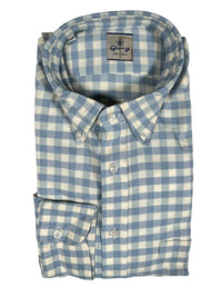 GIANGI NAPOLI MEN'S SHIRT - LIGHT BLUE CHECK