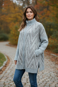 D.EXTERIOR FULL ZIP SWEATER JACKET - AZZURRO