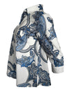 CAMICETTASNOB PAISLEY BLOUSE - BLUE ON WHITE