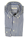 GUGLIELMINOTTI COTTON SHIRT - NAVY STRIPE
