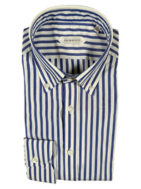 GUGLIELMINOTTI COTTON SHIRT - NAVY STRIPE