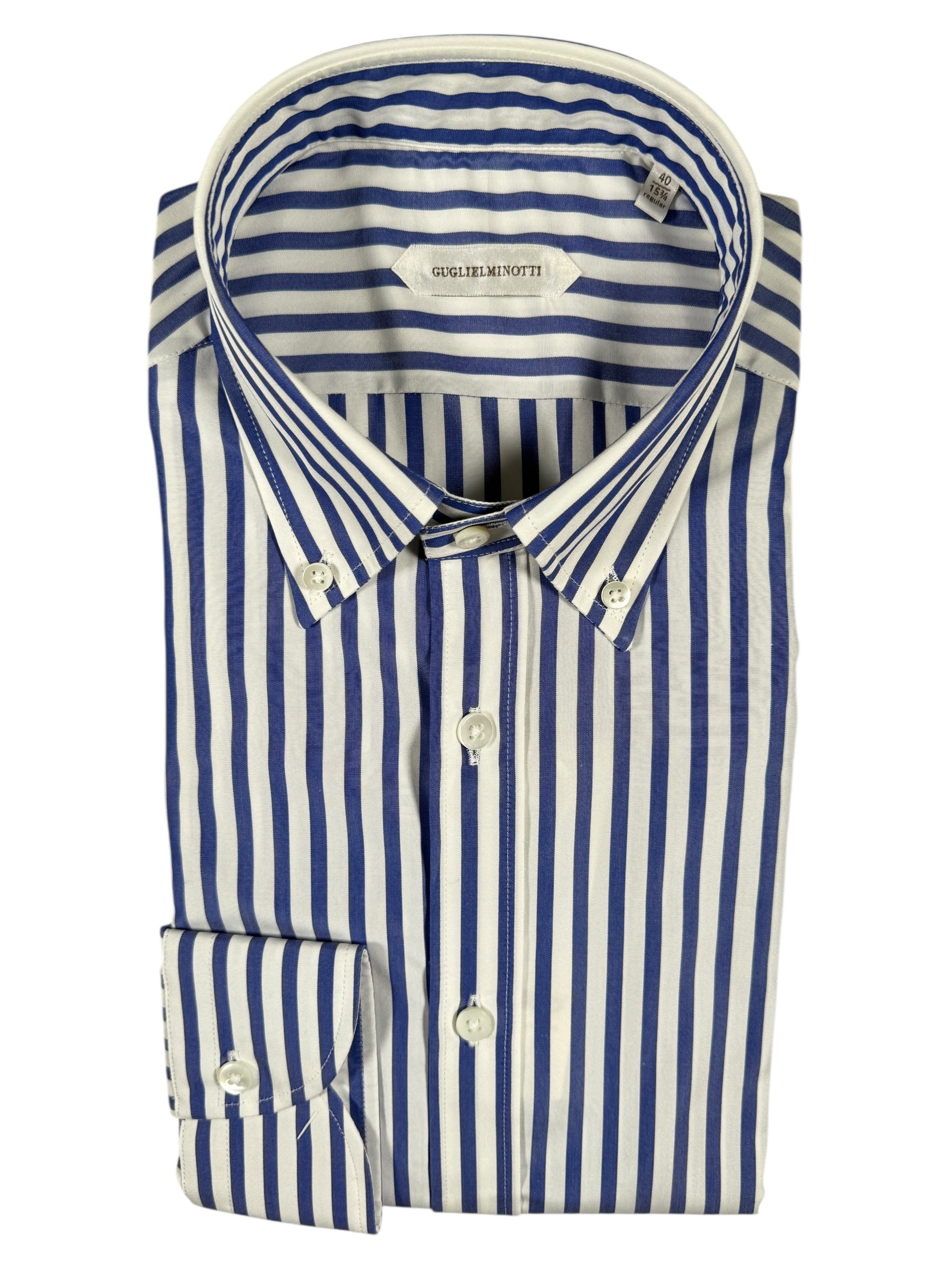 GUGLIELMINOTTI COTTON SHIRT - NAVY STRIPE