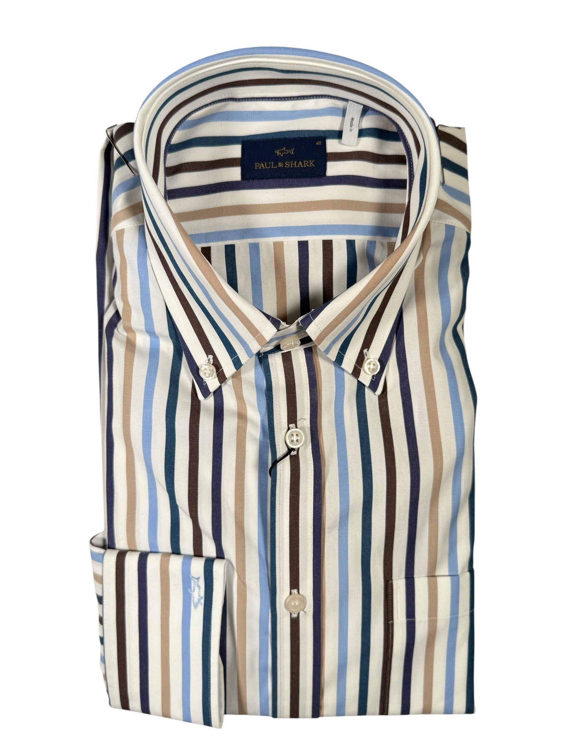 PAUL & SHARK MEN'S SHIRT - MULTI STRIPE