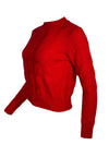 KINROSS LUXE CABLE CREW SWEATER - CRIMSON