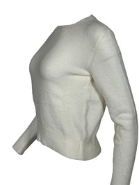 ANNECLAIRE WOOL/CASHMERE CREW SWEATER - WINTER WHITE