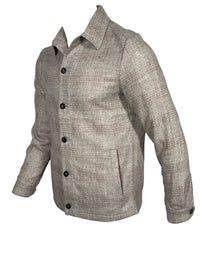 MANTO FERLA ALPACA OVERSHIRT JACKET - GREY & BROWN CHECK