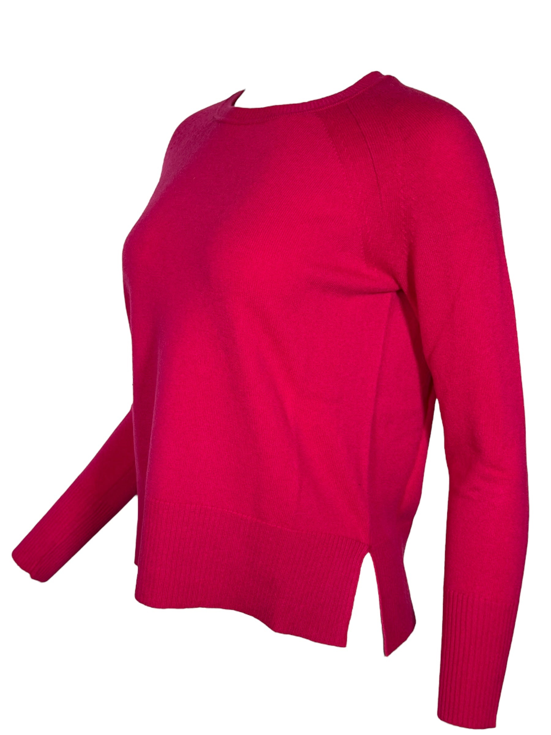 PUROTATTO CASHMERE ROUND NECK SWEATER - AZALEA