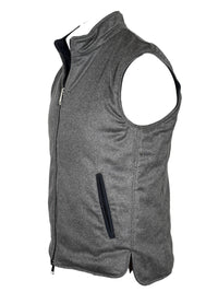 DEL VECCHIO MEN'S SUEDE & CASHMERE REVERSIBLE VEST - NAVY/GREY