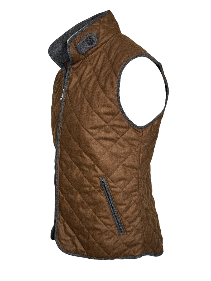 WATERVILLE WOOL MELANGE FLANNEL VEST - WHISKY