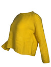 ROSSO 35 BASKET STITCH CREW SWEATER - SUNFLOWER