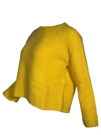 ROSSO 35 BASKET STITCH CREW SWEATER - SUNFLOWER