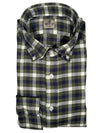 GIANGI NAPOLI MEN'S SHIRT - GREEN & NAVY CHECK