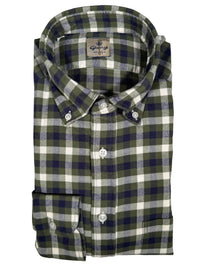 GIANGI NAPOLI MEN'S SHIRT - GREEN & NAVY CHECK