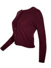 PUROTATTO RIBBED BACK CASHMERE CARDIGAN - BORDEAUX