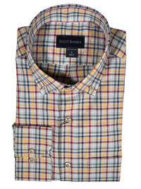 SCOTT BARBER CANCLINI COMPACT TWILL PLAID MEN’S SHIRT - MULTI