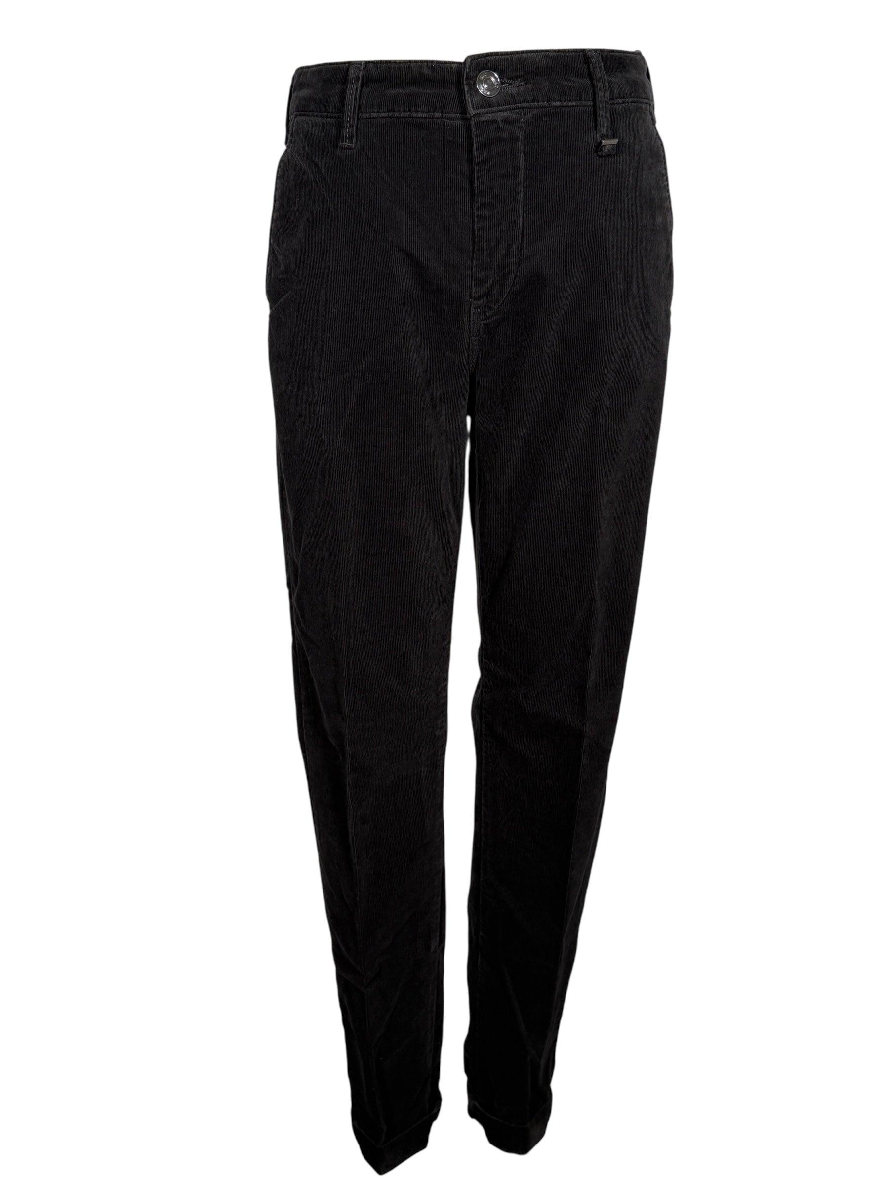 MAC WOMEN'S CHINO TURN UP CORDUROY PANT - BLACK