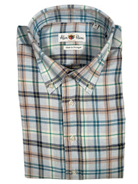 ALAN PAINE CLASSIC FIT SHIRT - LIGHT BLUE/NAVY/TURQUOISE OPEN CHECK