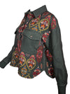FRANCO FERRARI PRINT WOOL JACKET - GREEN
