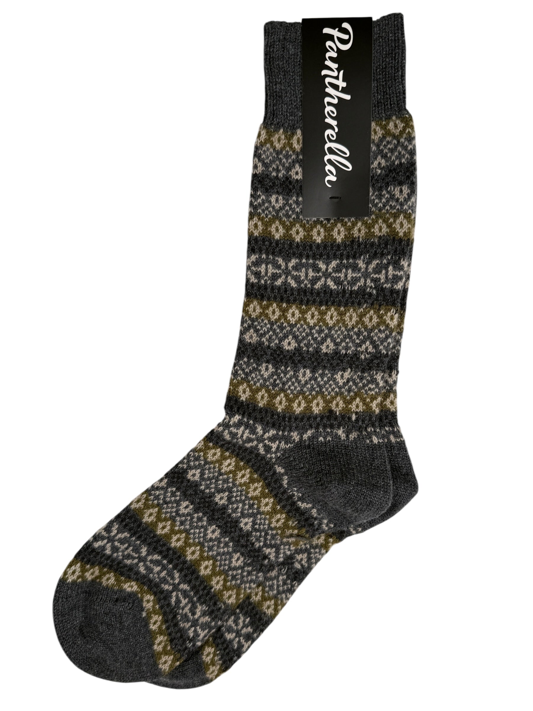 PANTHERELLA SHERBORNE MEN'S CASHMERE SOCK - DARK GREY MIX