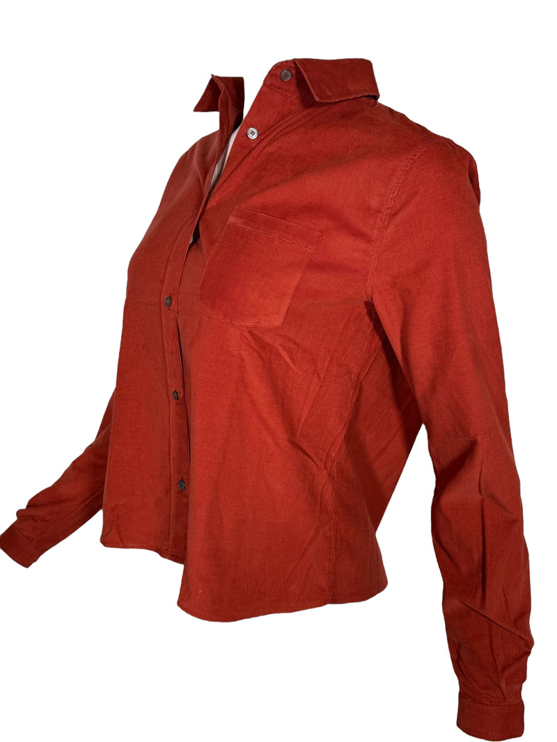 CAMICETTASNOB SOLID BABY CORDUROY BLOUSE - PAPRIKA