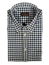 BUTTON DOWN SPORT SHIRT - NAVY/GREEN GINGHAM