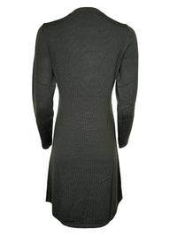 REPEAT MERINO LONG SLEEVE DRESS - DEEP GREEN