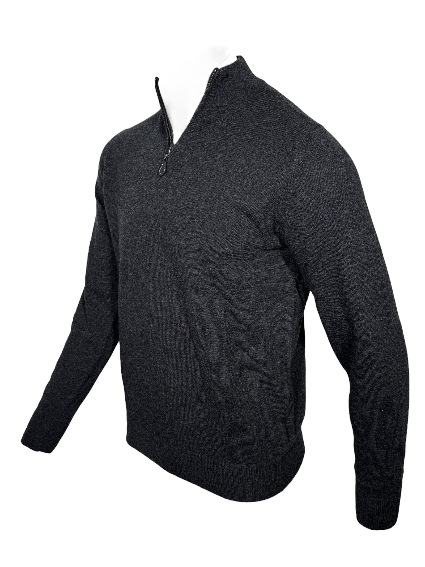ALAN PAINE CAIRNS 1/4 ZIP SWEATER - CHARCOAL