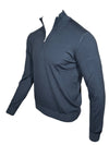BUTTON DOWN VINTAGE 1/4 ZIP SWEATER - DARK DENIM