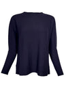 HUBERT GASSER MERINO ROUND NECK SWEATER - NAVY