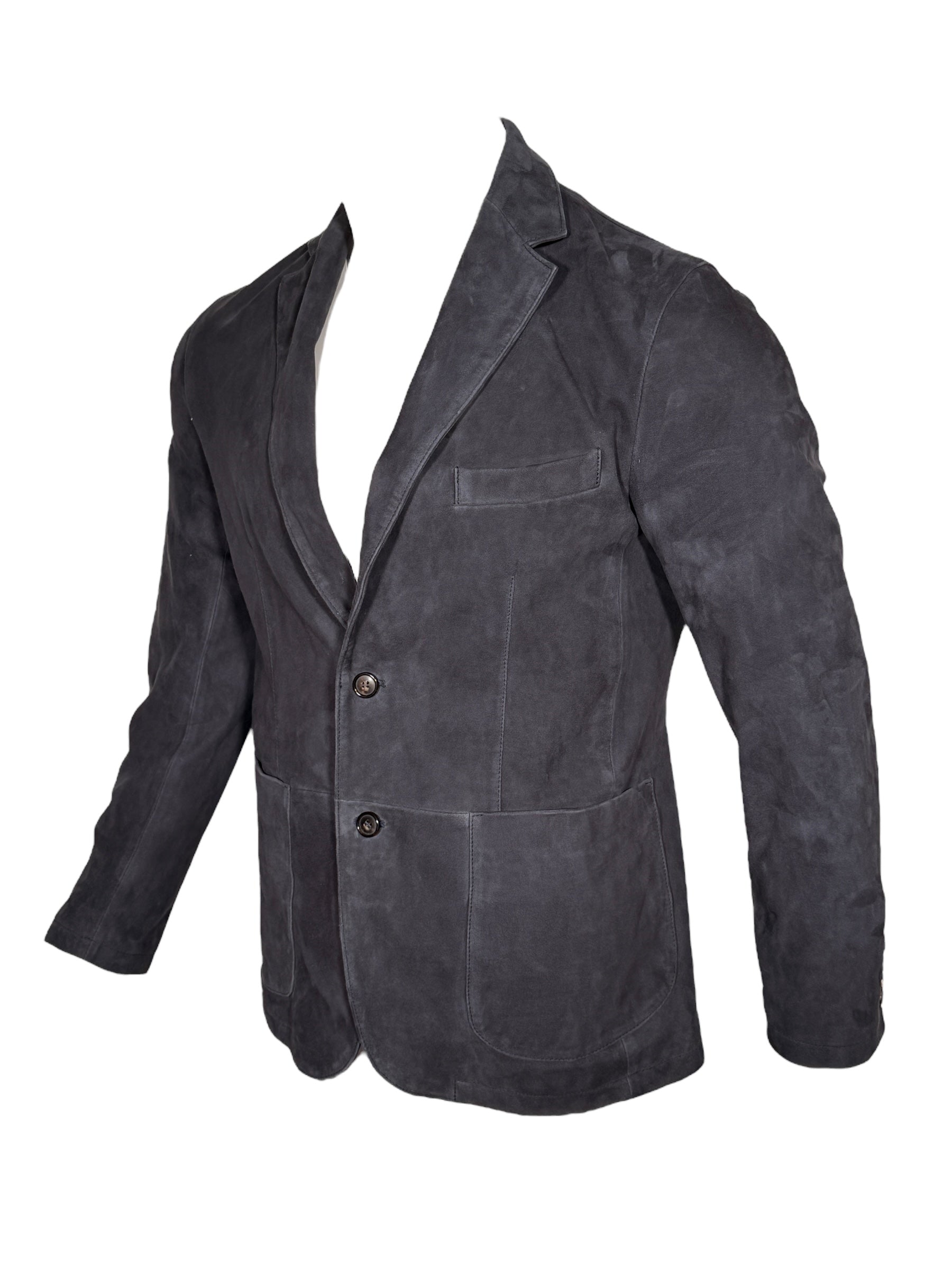 STEWART SUEDE BLAZER - DARK BLUE