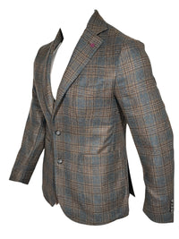 SARTORIA PARTENOPEA SPORT COAT - BLUE/BROWN BOX CHECK