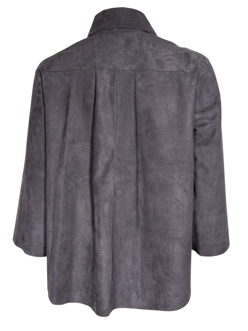 GRENN PILOT WOMEN'S SUEDE JACKET - NAVY