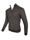 PERU UNLIMITED 1/4 ZIP HOUNDSTOOTH SWEATER - BLACK/GREY