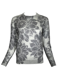 PANICALE PAINTED CREW SWEATER - GREY FLORAL