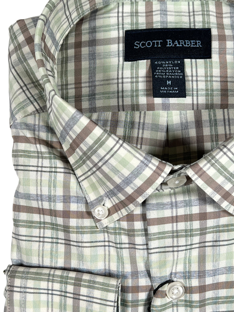 SCOTT BARBER SOFT PERFORMANCE MELANGE PLAID MEN’S SHIRT - FOSSIL