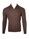 PERU UNLIMITED 1/4 ZIP HOUNDSTOOTH SWEATER - RUST/CHARCOAL