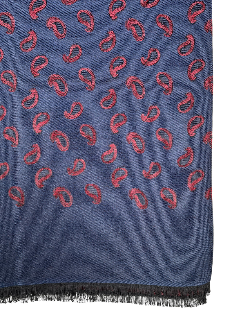 BIGI PAISLEY SCARF - NAVY/RED