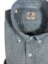 GIANGI NAPOLI MEN'S LINEN BLEND SHIRT - INDIGO STRIPE