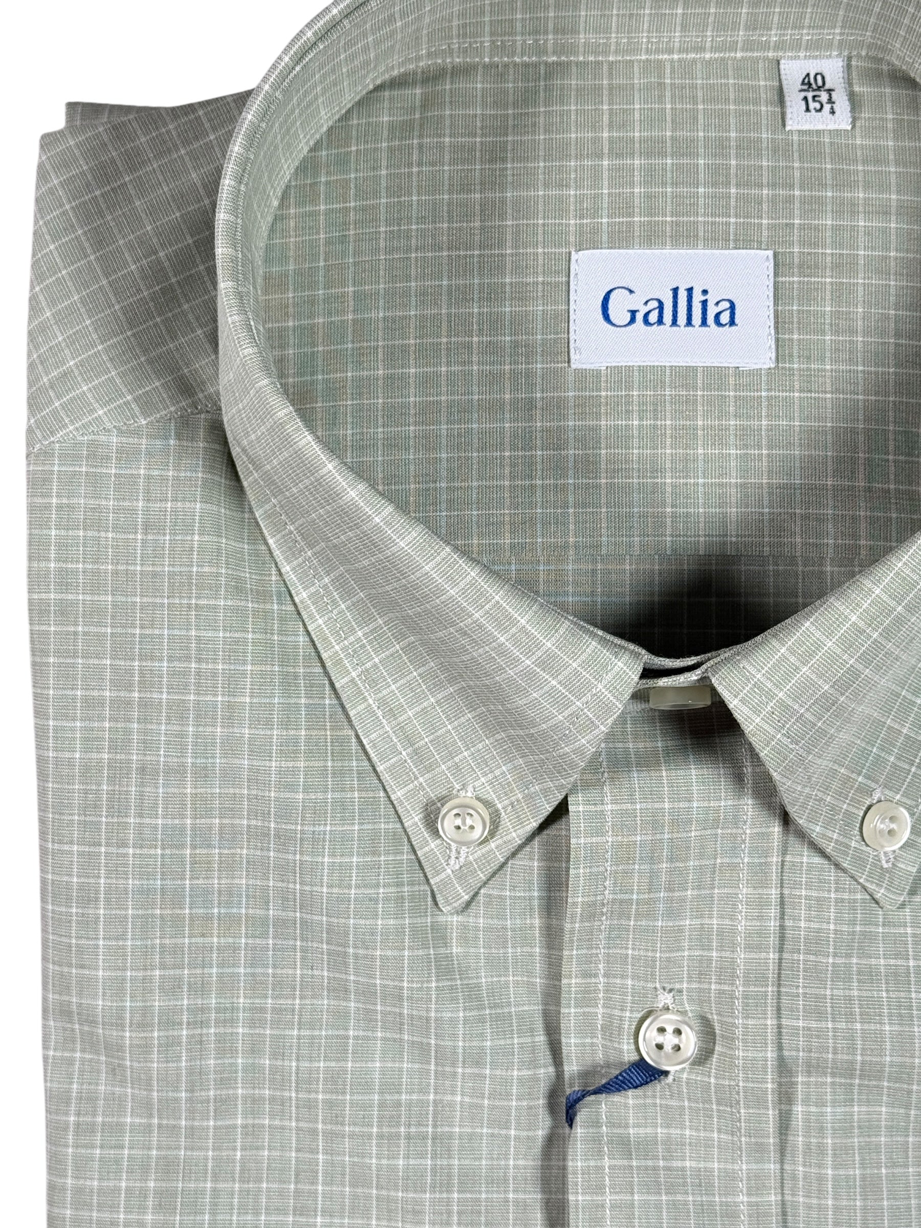 GALLIA MEN'S SHIRT - GREEN REVERSE CHECK