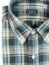 FINAMORE 1925 SPORT LINEN SHIRT - GREEN/TAN PLAID